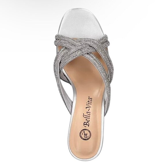 BELLA~VITA CARMEN Women's Crisscross Straps Heel Sandals Silver Size 8.5 WW - Picture 6 of 8